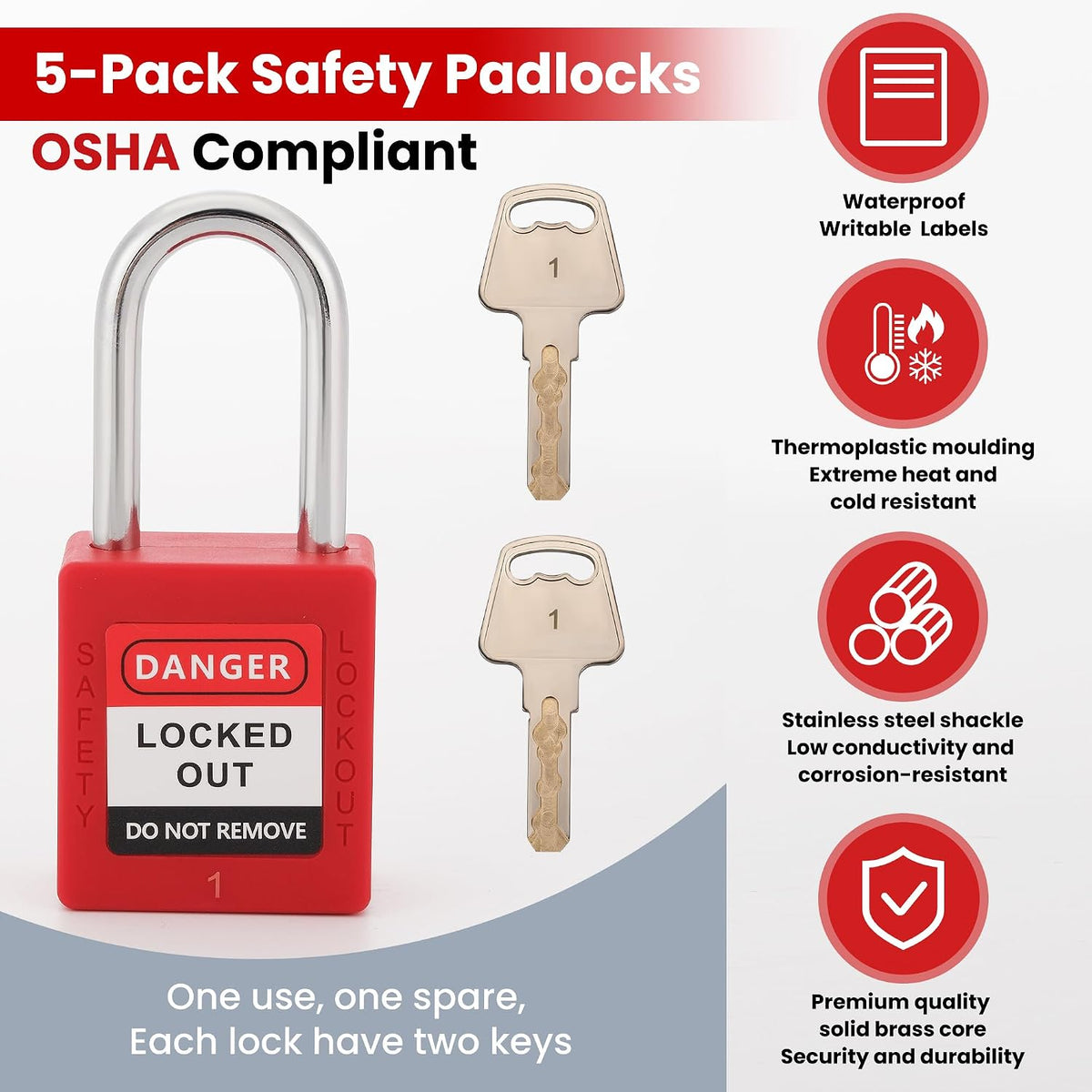 Lockout Tagout Kit Electrical Loto - 67 PCS OSHA Compliant Safety Kit with Padlocks, Hasps, Circuit Breaker Lockouts, Zip Ties, Tags & Tool Box for Industrial/Electrical Equipment