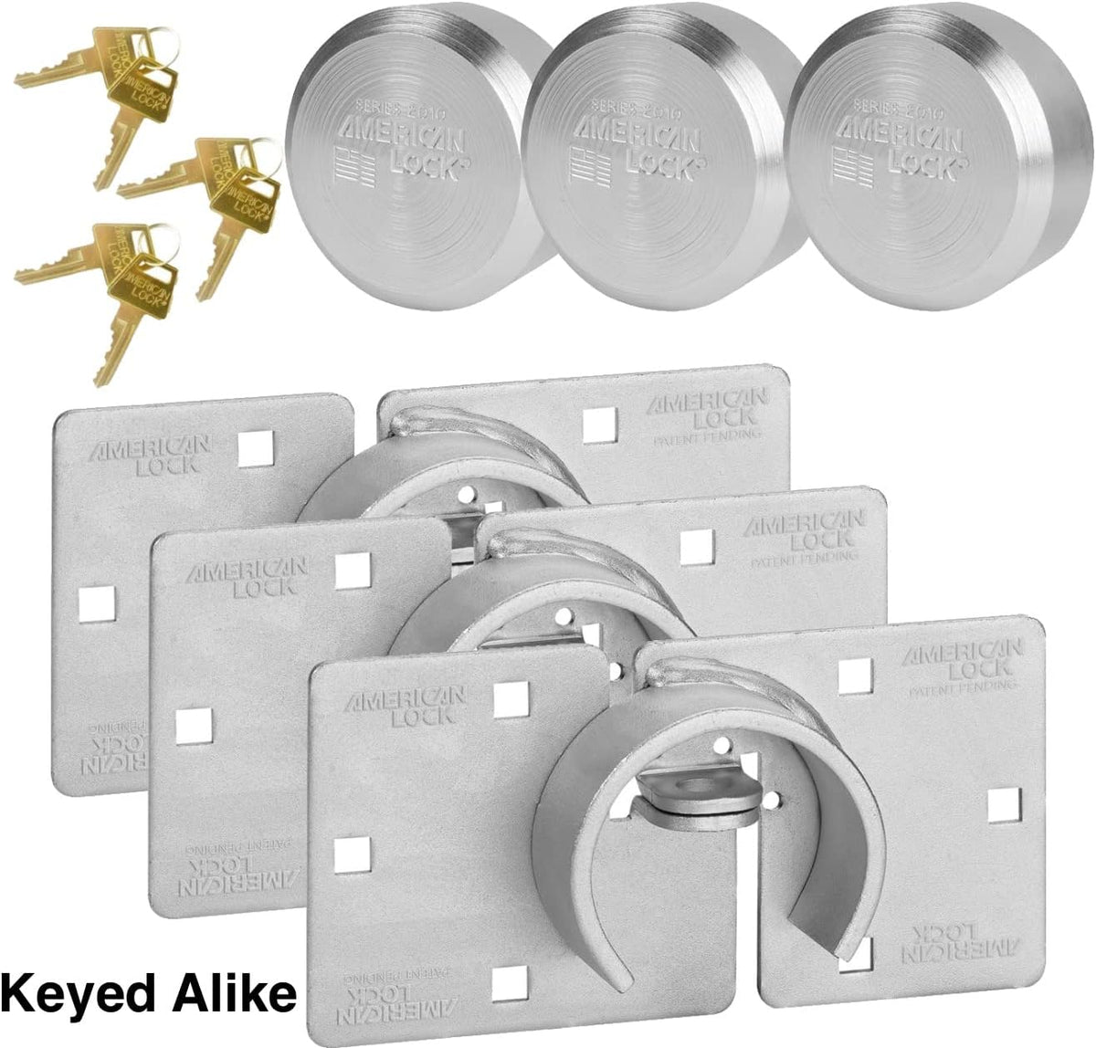 American/Master Lock (3) Hidden Shackle and Hasp Combo A801 - A2010KA-3