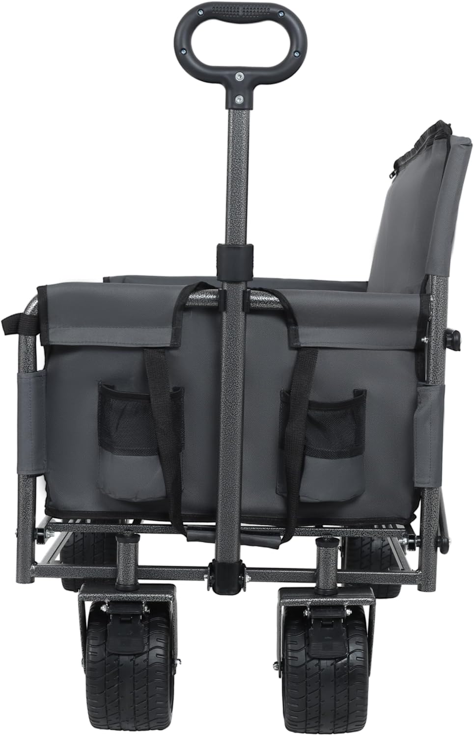 CIATRE 3-in-1 Heavy-Duty Convertible Folding Wagon Cart with Bench Seat & Storage – 500lb Capacity, 180L All-Terrain Wagon for Camping, Beach, Sports, & Garden – 360° Swivel Wheels (Gray)