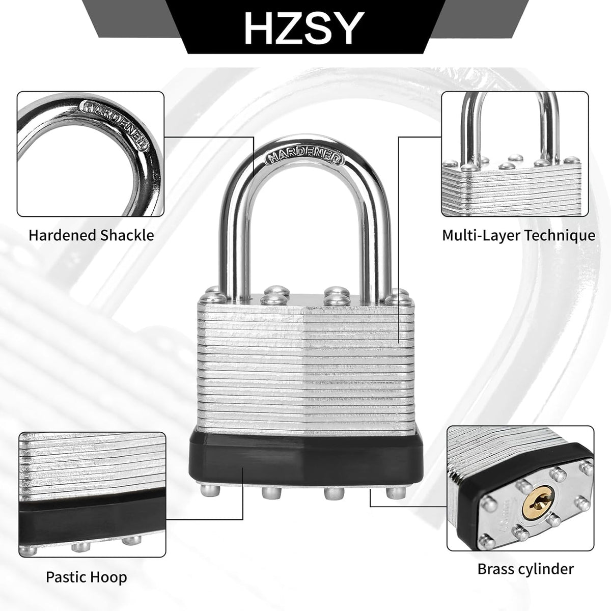 Padlocks Keyed Alike, Pack of 60, Laminated Steel Keyed Lock (1-9/16', 40mm), Padlocks with Same Key, Normal Shackle, for Toolbox, Locker & StorageUnit or More