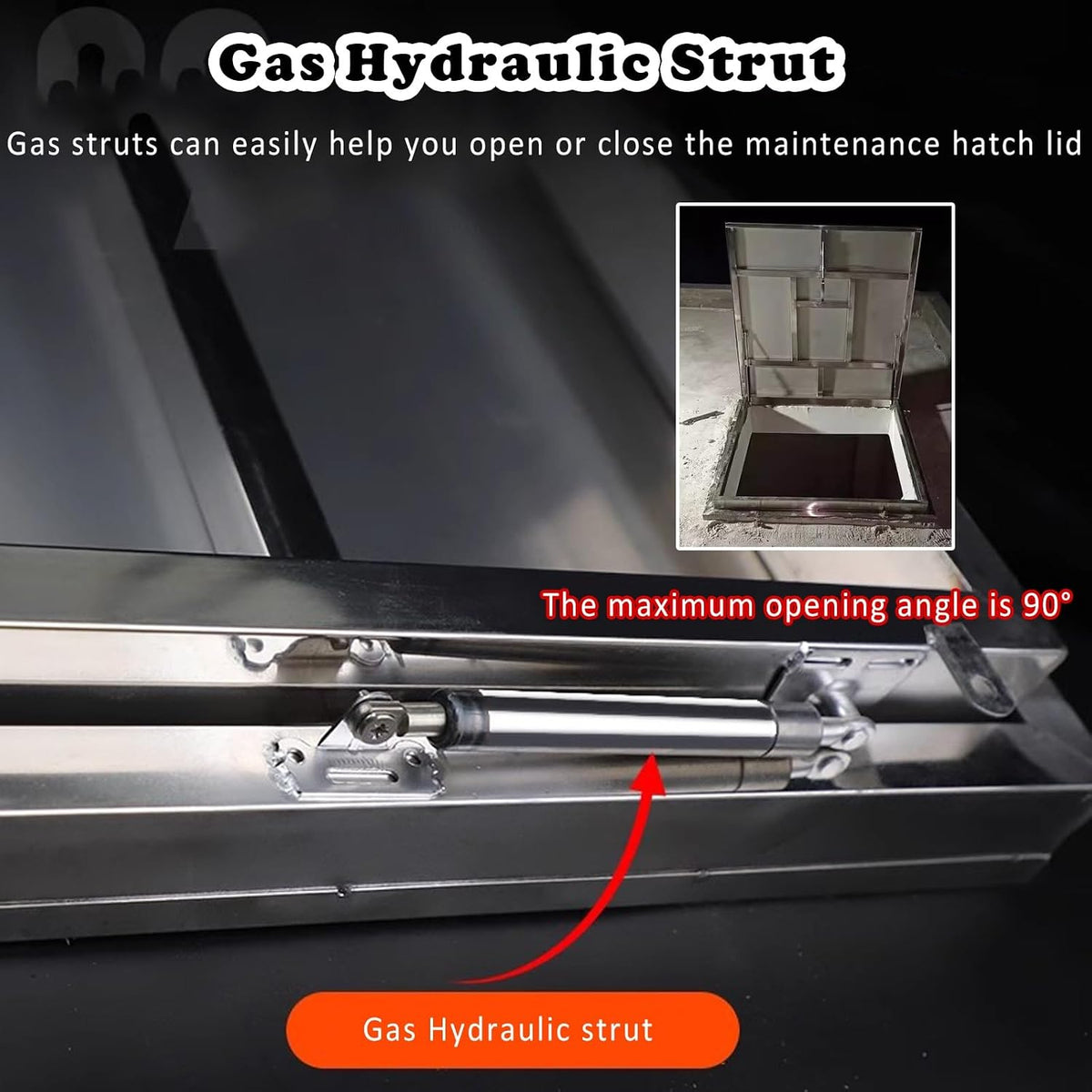 Outdoor Emergency Accesses Hatch Covers, Skylight Cover for Sloped Roof Attic with Hasp Latch Bolts, Stainless Steel Heavy Duty Maintenance Door Escape Exit Lid