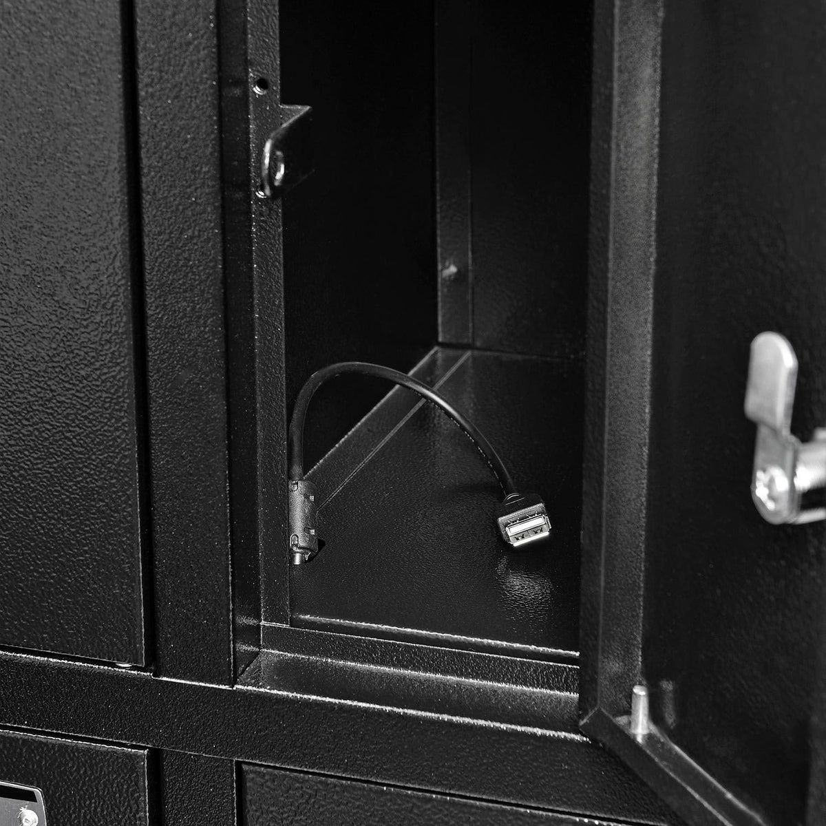Global Industrial 8 Door Tablet & Cell Phone Charging Locker, Keyed Lock & Hasp and Master Door Open
