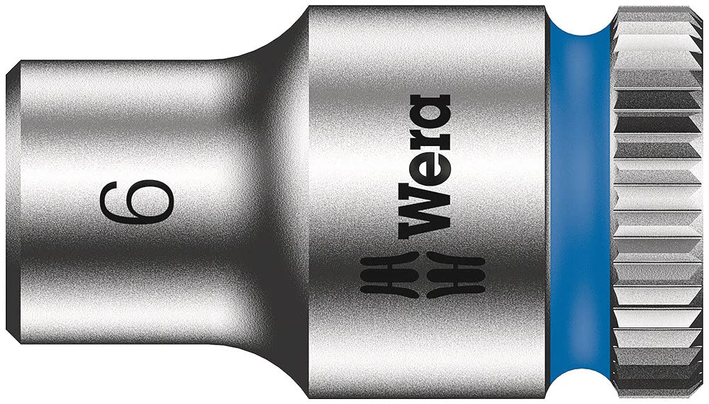 Wera 05004017001 8100 SA 7 Zyklop Metric Metal Ratchet Set with Push-Through Square, 28 Piece, 1/4' Drive
