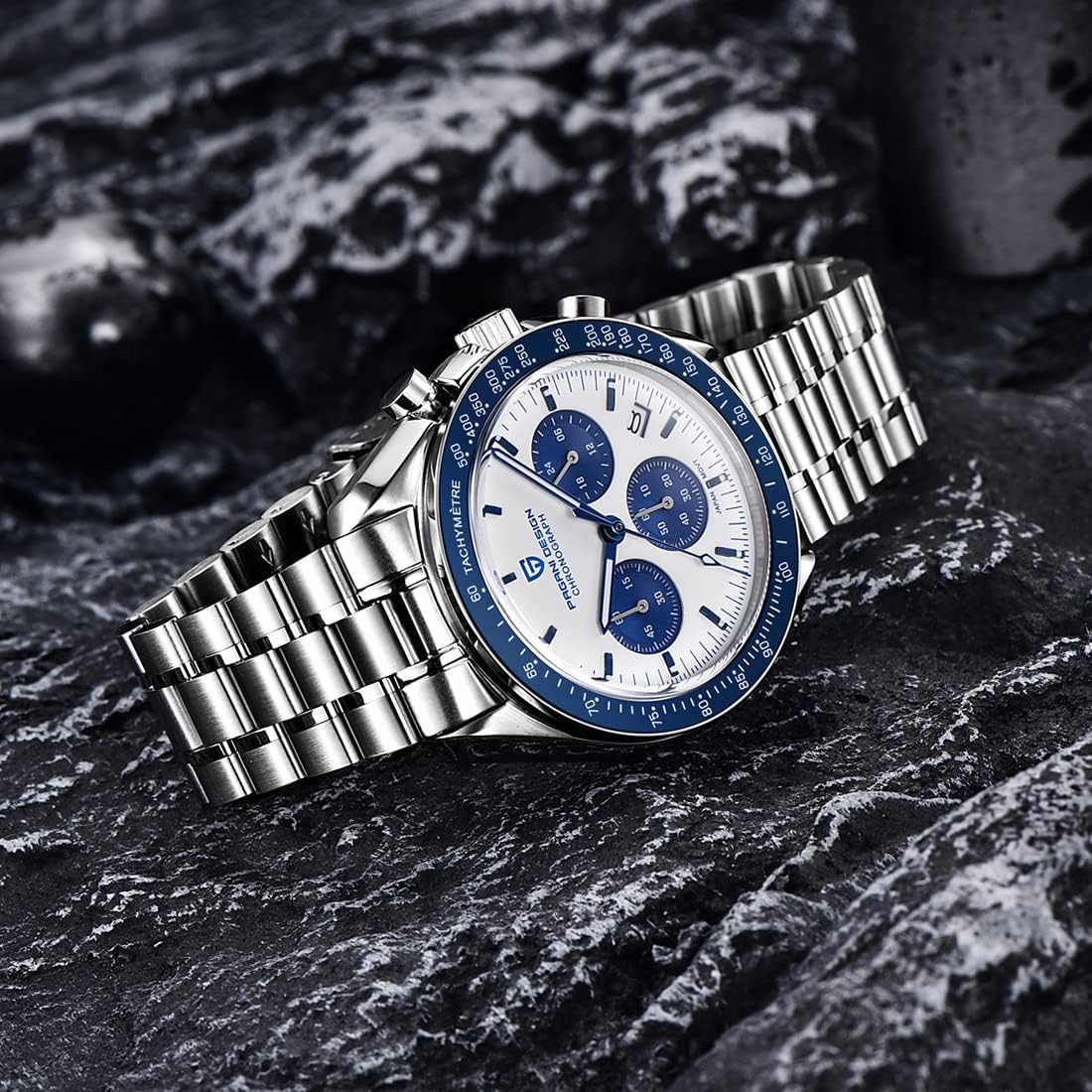 Pagani Design 1701 V3 Men's Chronograph Quartz Dial 40mm VK63 Movement Stainless Steel Mirror Sapphire Watch 100 Meter Water Resistant Sport Watch