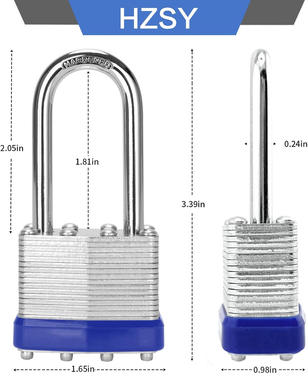 Padlocks Keyed Alike, Pack of 60, Laminated Steel Keyed Lock (1-9/16', 40mm), Padlocks with Same Key, Long Shackle, for Toolbox, Locker & StorageUnit or More