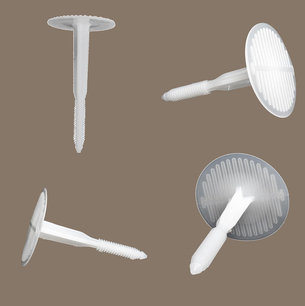 Trufast Heavy-Duty Plastic Insulation Masonry Fasteners - Durable Anchors for Securely Mounting on Brick, Concrete, and Stone Walls - Ideal for Home and Commercial Use (50, 3-1/2')