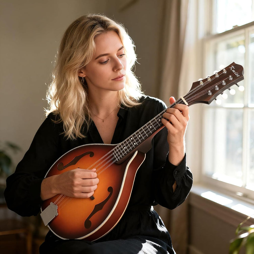 Mandolin Musical Instrument A Style, Acoustic Mandolins Instrument Kit Italian 8 String for Professional Beginners Adults Teens Youth Kids