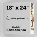 BEST BA-AHD 18' x 24' Metal Access Panel with Concealed Pin Hinge, LEED Compliant 16-Gauge Steel Access Door for Non-Rated Drywall/Ceilings, White Drywall Panel with Rounded Corners, Screwdriver Latch