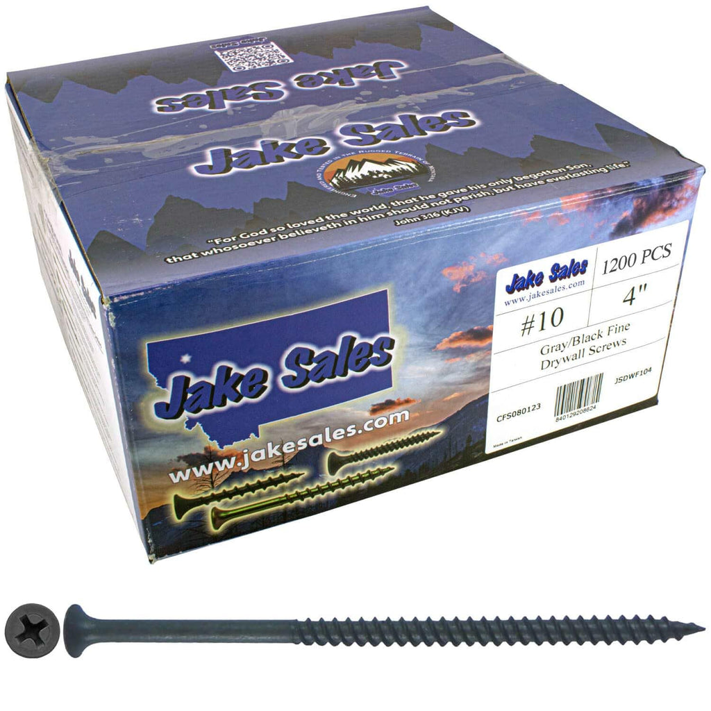 Gray Phosphate Drywall Screws: #10 x 4 FINE Thread Drywall, Gypsum Board, Sheetrock, Plasterboard Screws. Use for Low Cost, All Purpose Wood Screws. (16 POUNDS 800 Approx. Screw Count)