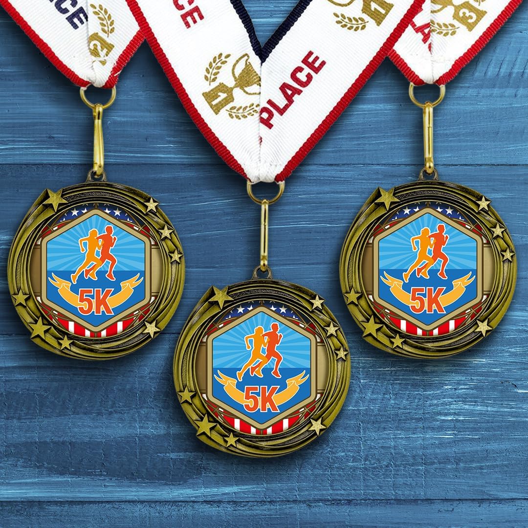 All Quality Stars Design 5k Medal | Competition Metal Medal - 1st, 2nd, 3rd Place