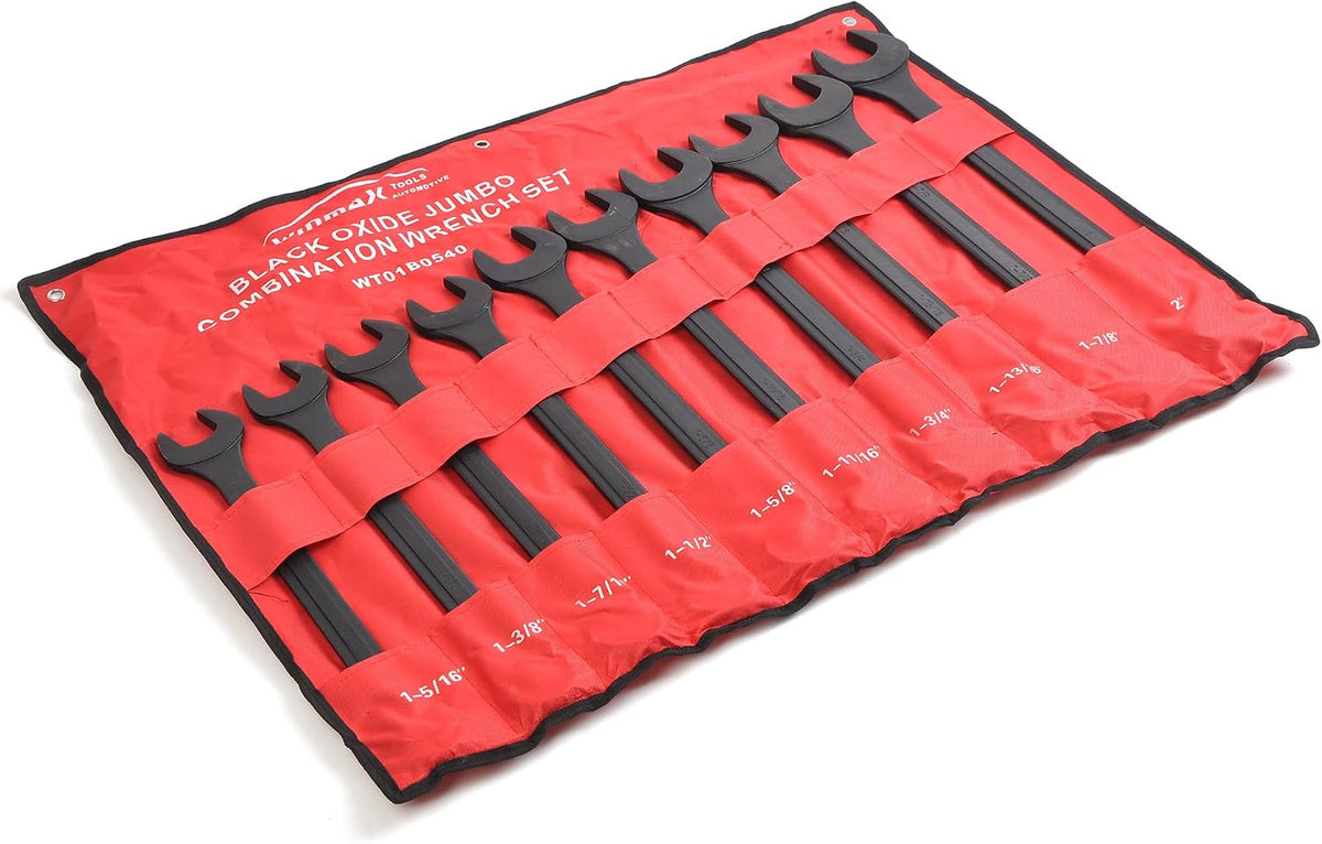 10 PC SAE Black-Oxide Jumbo Combo Wrench Set | 1-5/16' - 2'