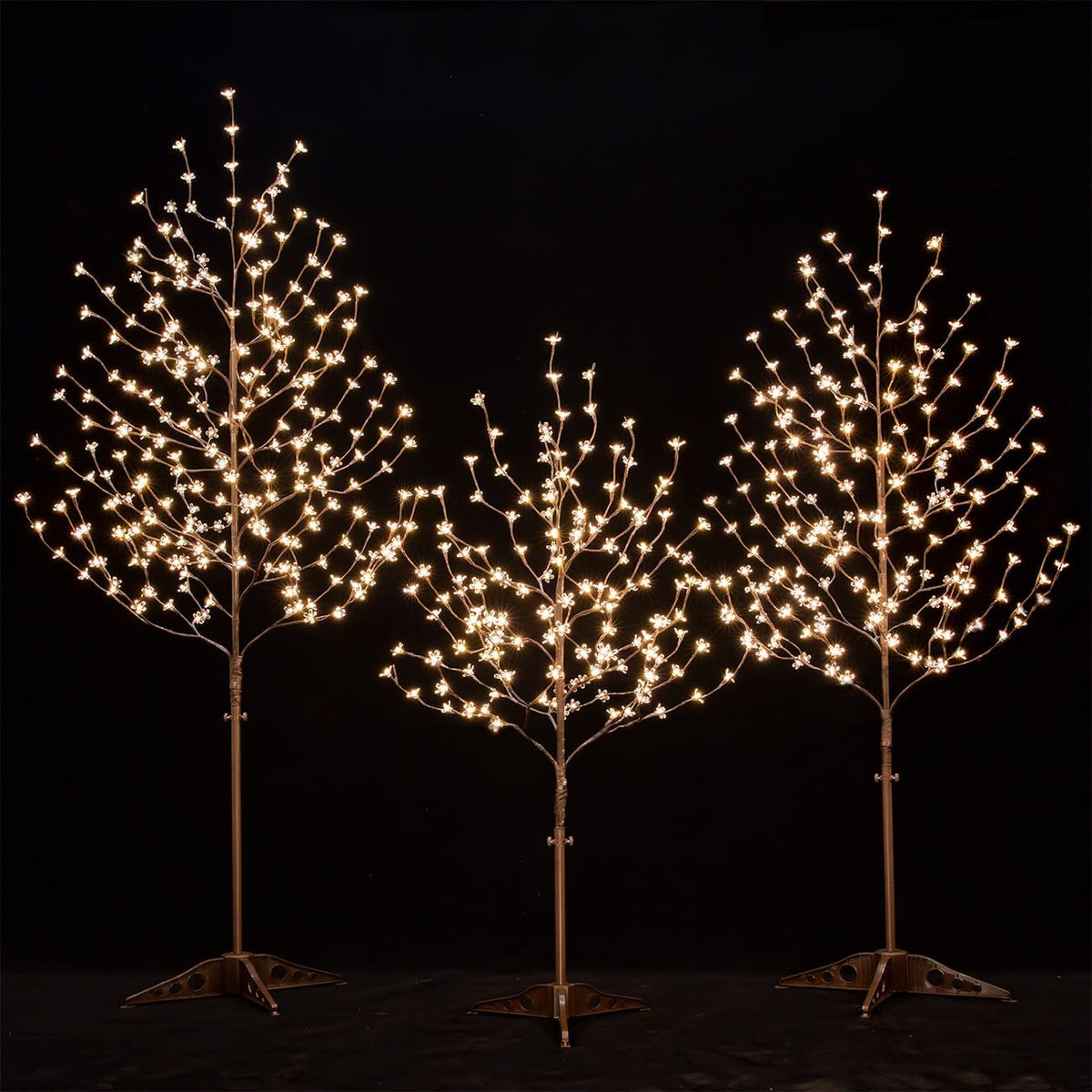 TYBEEU 4ft 5ft 6ft Lighted Cherry Blossom Tree Set, Total 568 Warm White LED (144/184/240), Each Tree Works Independently, Dimmable, Indoor Outdoor Home Garden Christmas Wedding Holiday Decor