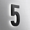 Backlit LED Illuminated House Numbers,Matte Black, Modern Address Signs Lighted Plaque For Outdoor Indoor, Weatherproof And Corrosion Resistant, Day & Night,20 Inch,5