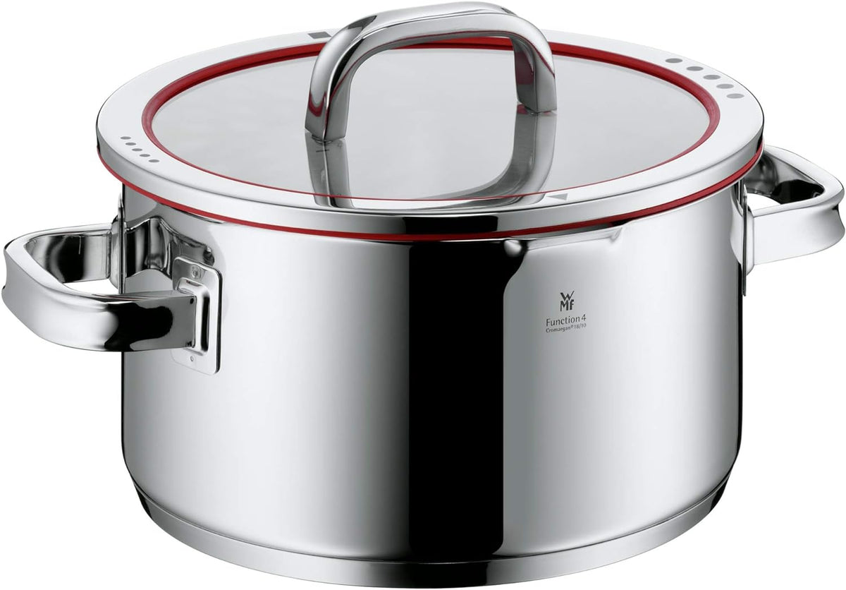 WMF 760056380 Function 4 Cookware Set with Steamer Insert, Stainless Steel, Transparent, 20 cm, 5 Units