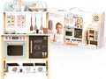 SPEEDY MONKEY Wooden Play Kitchen Set for Pretend Play | 20-Piece Kids Cooking Set with Wooden Food & Cookware Accessories | Supports Imaginative Play & Social Skill Development for Kids Ages 3+