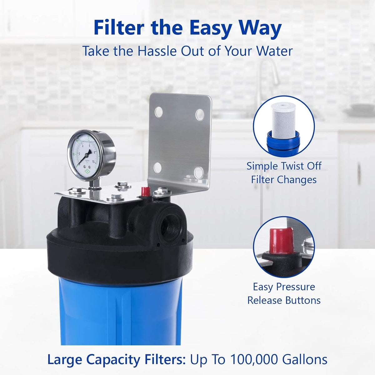 Express Water WH100SP Anti Scale Whole House Water Filter System, Blue