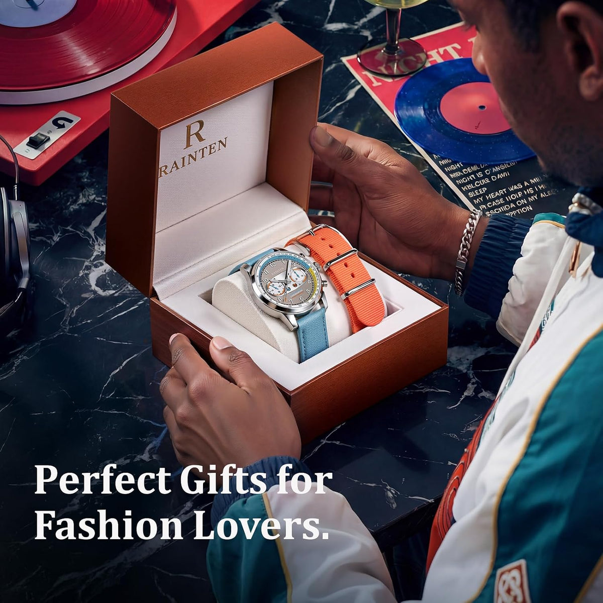 RAINTEN Chronograph Watch, Mechanical Watch for Men, Case 40mm, Seagull St19 | Stainless Steel with Genuine Leather Strap and Sapphire Crystal, Nylon Strap, Gifts- R9032, R9031B, R9031, R9031A