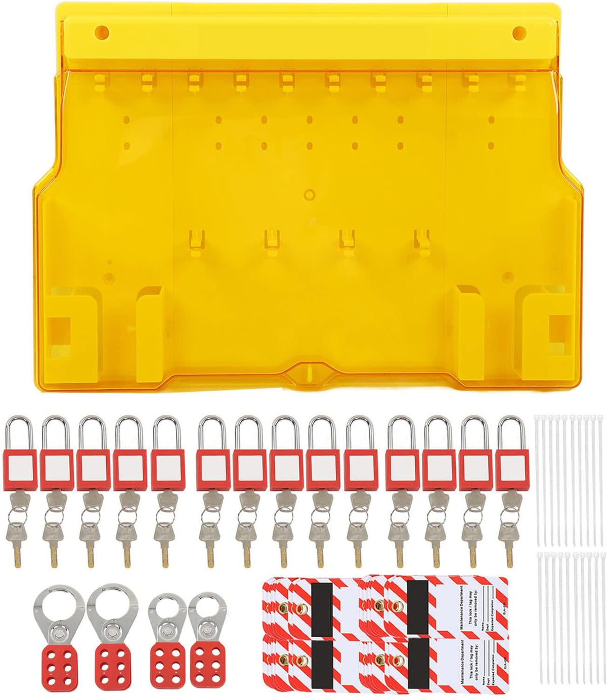 Semme Lockout Tagout Station Complete Kit with Padlocks Keys Hasps and Hangtags Secure Visual Management for Factory
