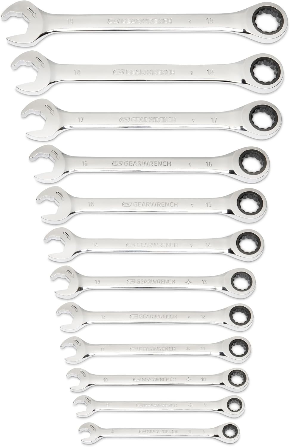GEARWRENCH Open End Ratcheting Metric Wrench Set 12 Pc., 12 Point - 85597