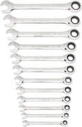 GEARWRENCH Open End Ratcheting Metric Wrench Set 12 Pc., 12 Point - 85597