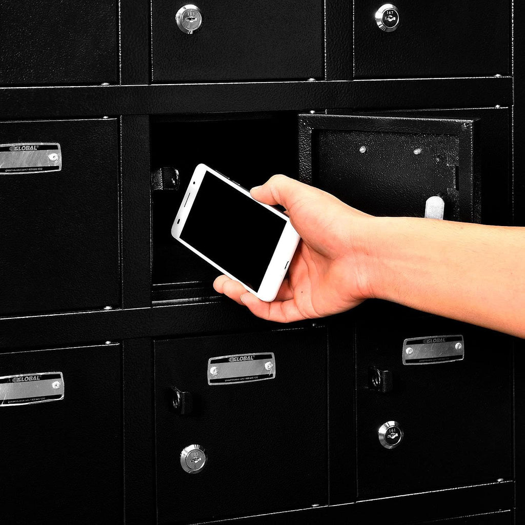 Global Industrial 24 Doors Tablet & Cell Phone Locker, Keyed Lock & Hasp and Master Door Open