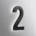 LED Illuminated House Numbers,Matte Black, Modern Address Signs Lighted Plaque For Outdoor Indoor.