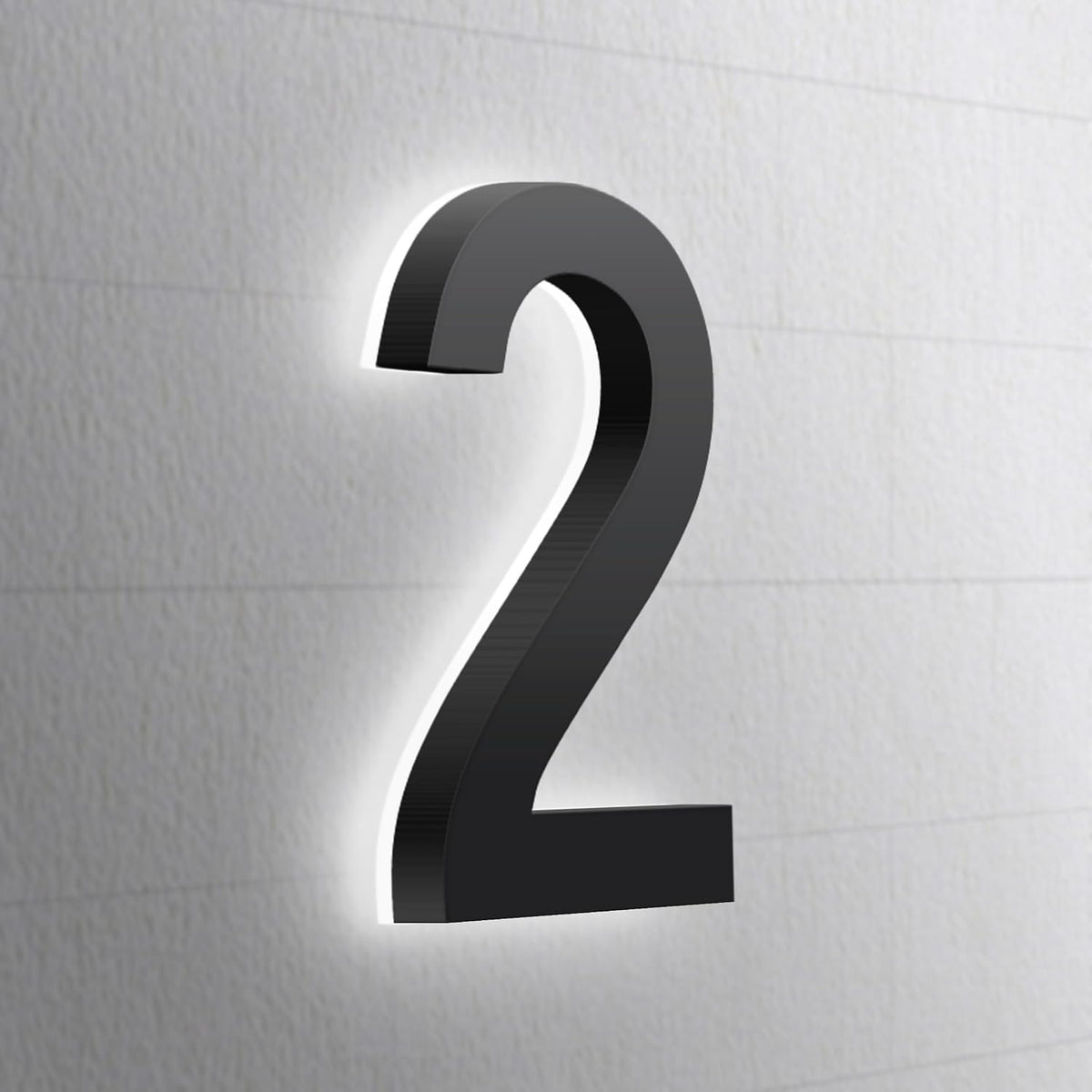 LED Illuminated House Numbers,Matte Black, Modern Address Signs Lighted Plaque For Outdoor Indoor.