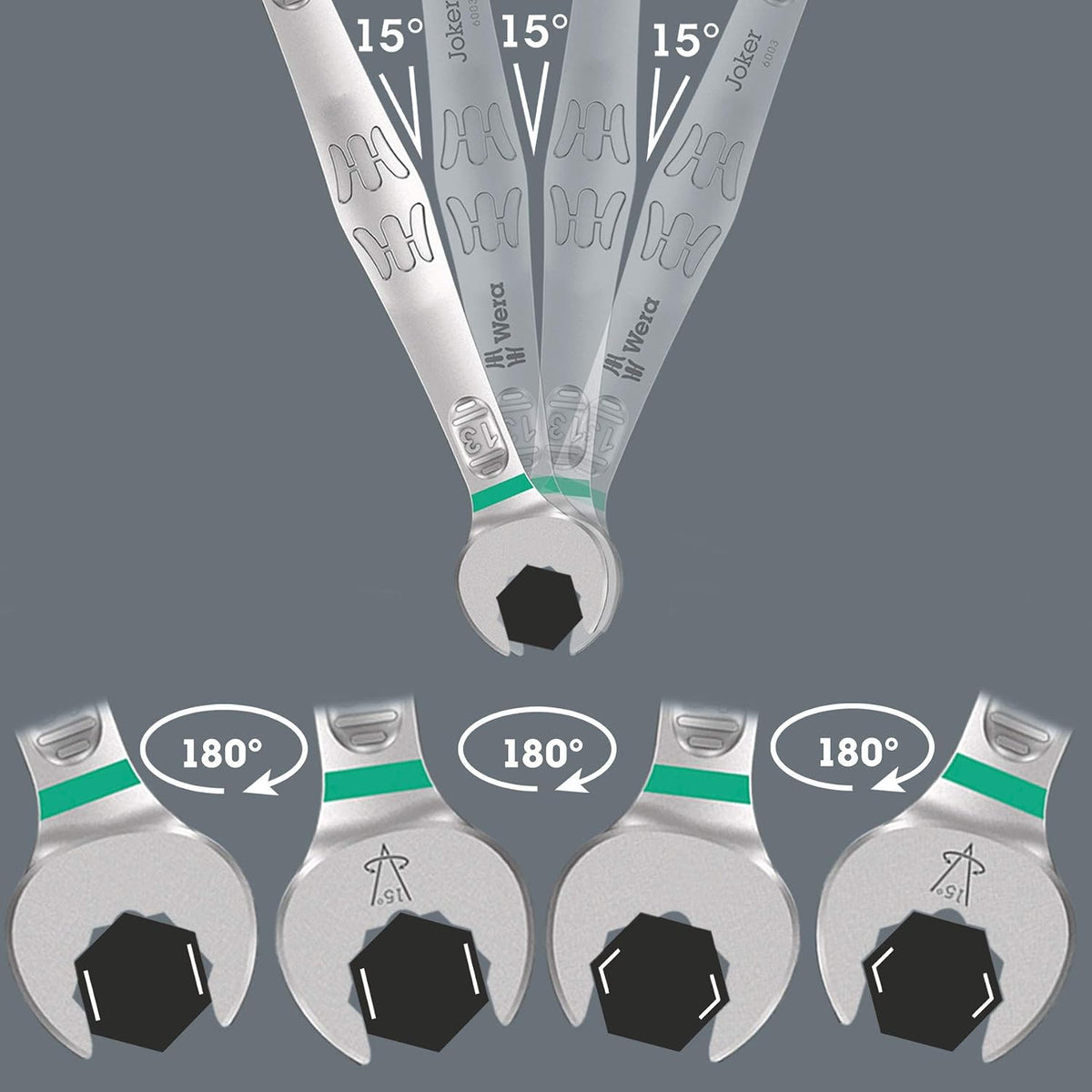 Wera 05020241001 6003 Joker 8 Imperial Set 1 combination wrench set, Imperial, 8 pieces