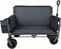 3 in 1 Folding Wagon Cart with Bench Seat Storage Patent Protection Includes 1 ice Pack, 500lbs Heavy Duty Utility Wagon, 180L Capacity All Terrain Wheels for Camping, Beach, Sports, Garden, Gray