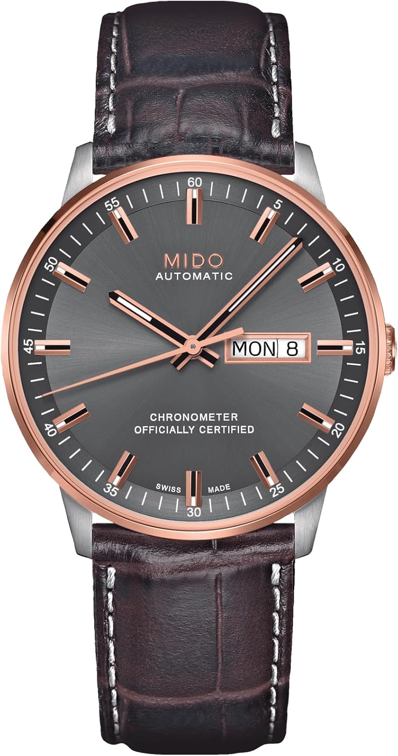 MIDO Commander Chronometer - COSC Certified Swiss Automatic Watch for Men - 40mm Stainless Steel Case