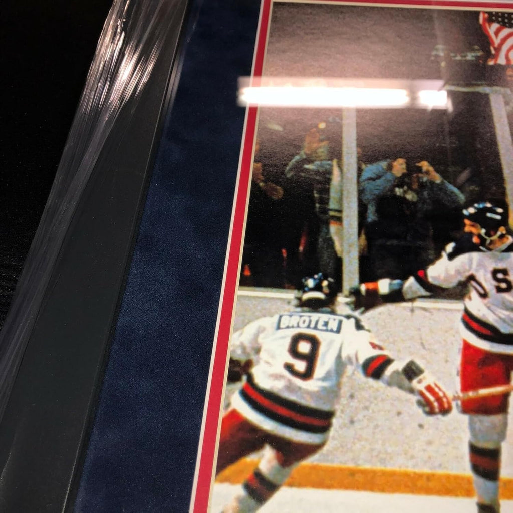 MIKE ERUZIONE SIGNED 1980 Miracle on Ice TEAM USA FRAMED GOLD MEDAL TICKET BAS - Autographed Olympic Tickets