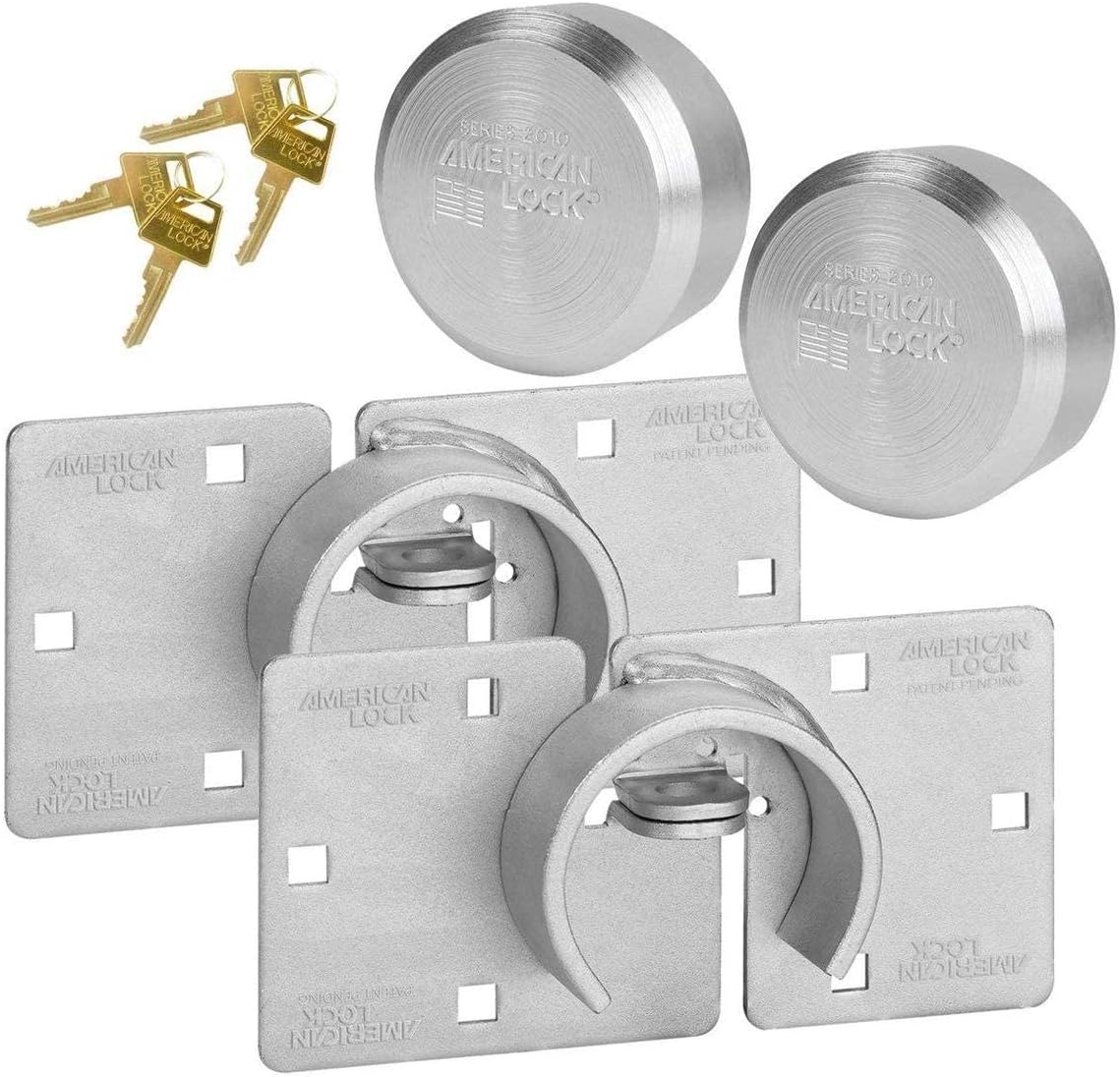 American/Master Lock (2) Keyed Alike Hidden Shackle and Hasp Combo A801 - A2010NKA-2 w/Bumpstop Technology