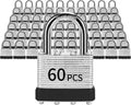 Padlocks with Same Key, LQYN 60 Pcs Laminated Keyed Padlock (1-9/16', 40mm), Keyed Alike Locks, Normal Shackle, for Storage Locker, Hasp Latch, Toolbox, Sheds