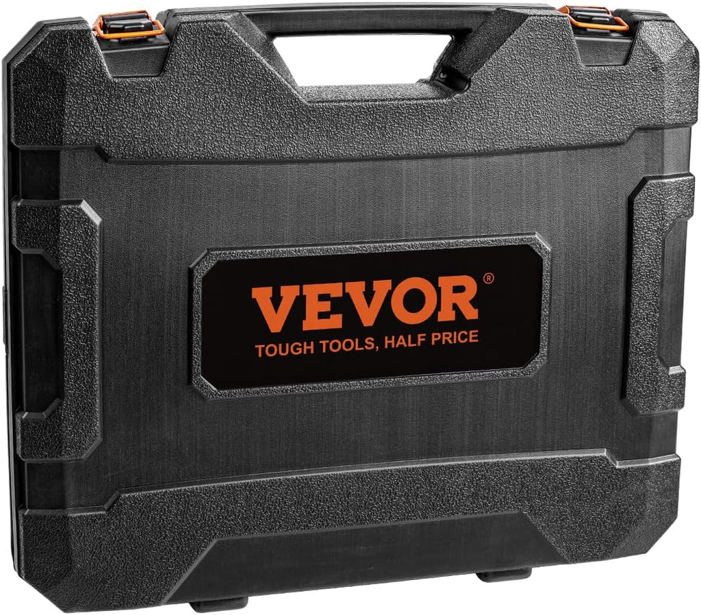 VEVOR Impact Socket Set 3/8' Drive, 90 PCS, CR-MO, SAE 1/4'-3/4' Metric 6-19mm, with Shallow & Deep Sockets, Swivel & E-Torx & Bit socket Sockets, Extension Bars, Adapters, Universal Joint