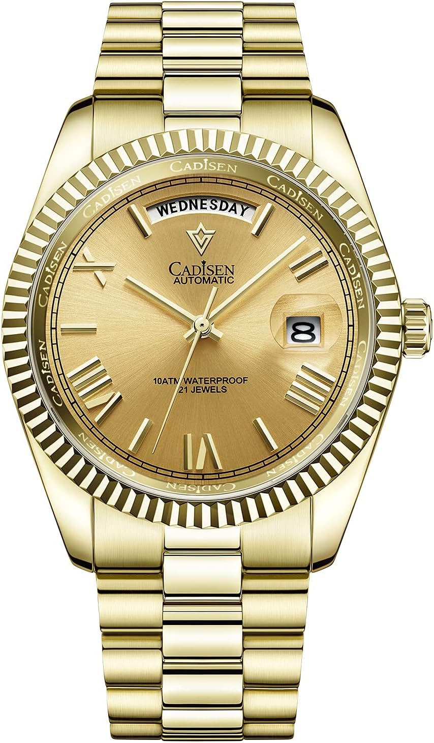 CADISEN Men's Automatic MIYOTA 8285 Mechanical Watch Casual Watches for Men Waterproof Sapphire