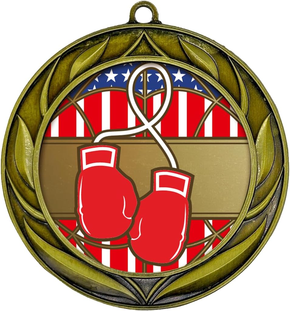 All Quality Boxing Wreath Design Medal - 1st, 2nd, 3rd Place
