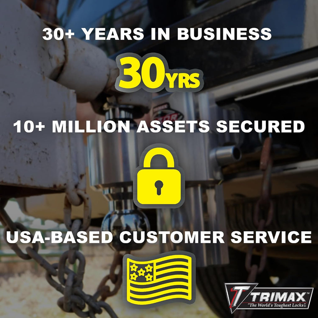 TRIMAX THP3XL - Trailer Door Lock (3 Pack Keyed Alike) - Shackleless Puck Lock for Trailers, Universal Fit, Weather Resistant