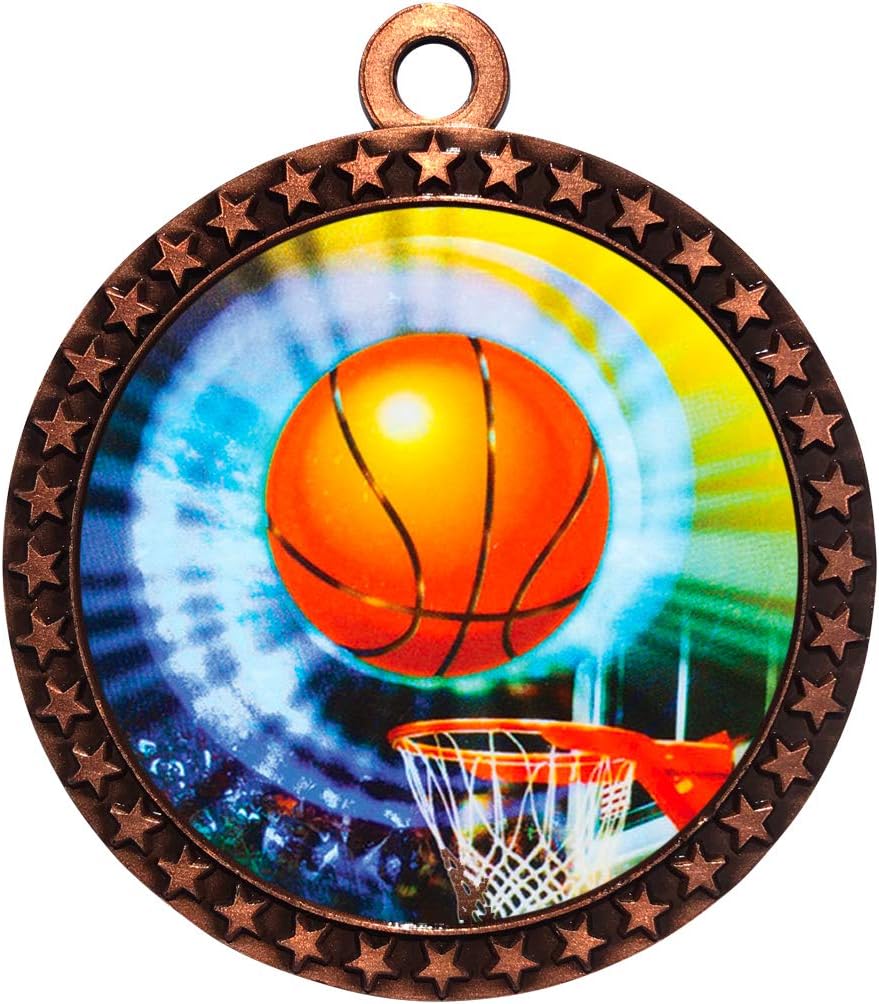 Express Medals 1 to 50 Packs Basketball Bronze Medal Trophy Award with Neck Ribbon STDD212-MY406