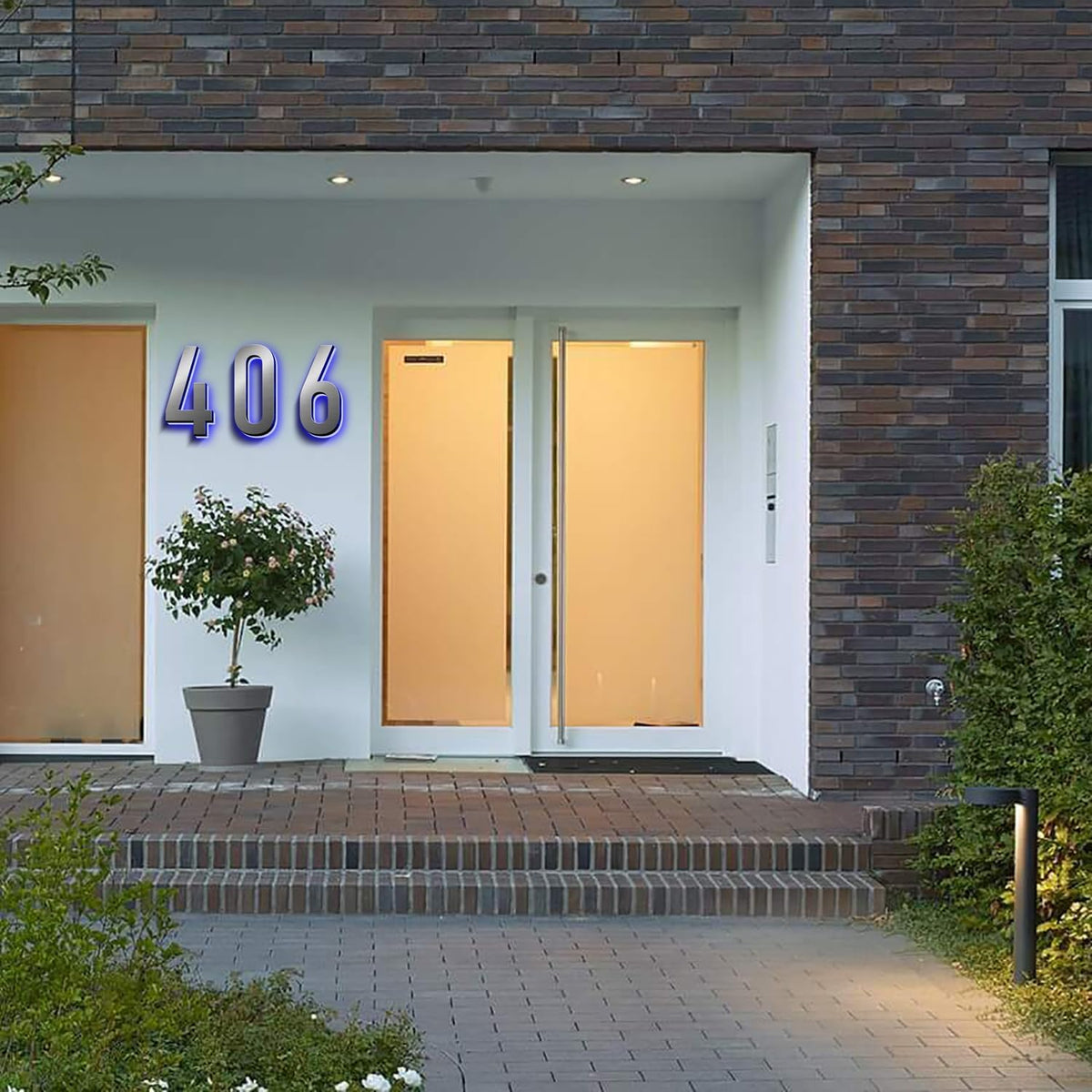 LED House Numbers, Modern Illuminated House Address Numbers For Outside, Lighted House Numbers Signs, Waterproof Backlit LED Address Numbers For House,18 Inch/450mm,0