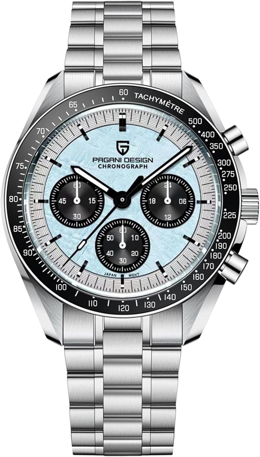 Pagani Design 1701 V3 Men's Chronograph Quartz Dial 40mm VK63 Movement Stainless Steel Mirror Sapphire Watch 100 Meter Water Resistant Sport Watch