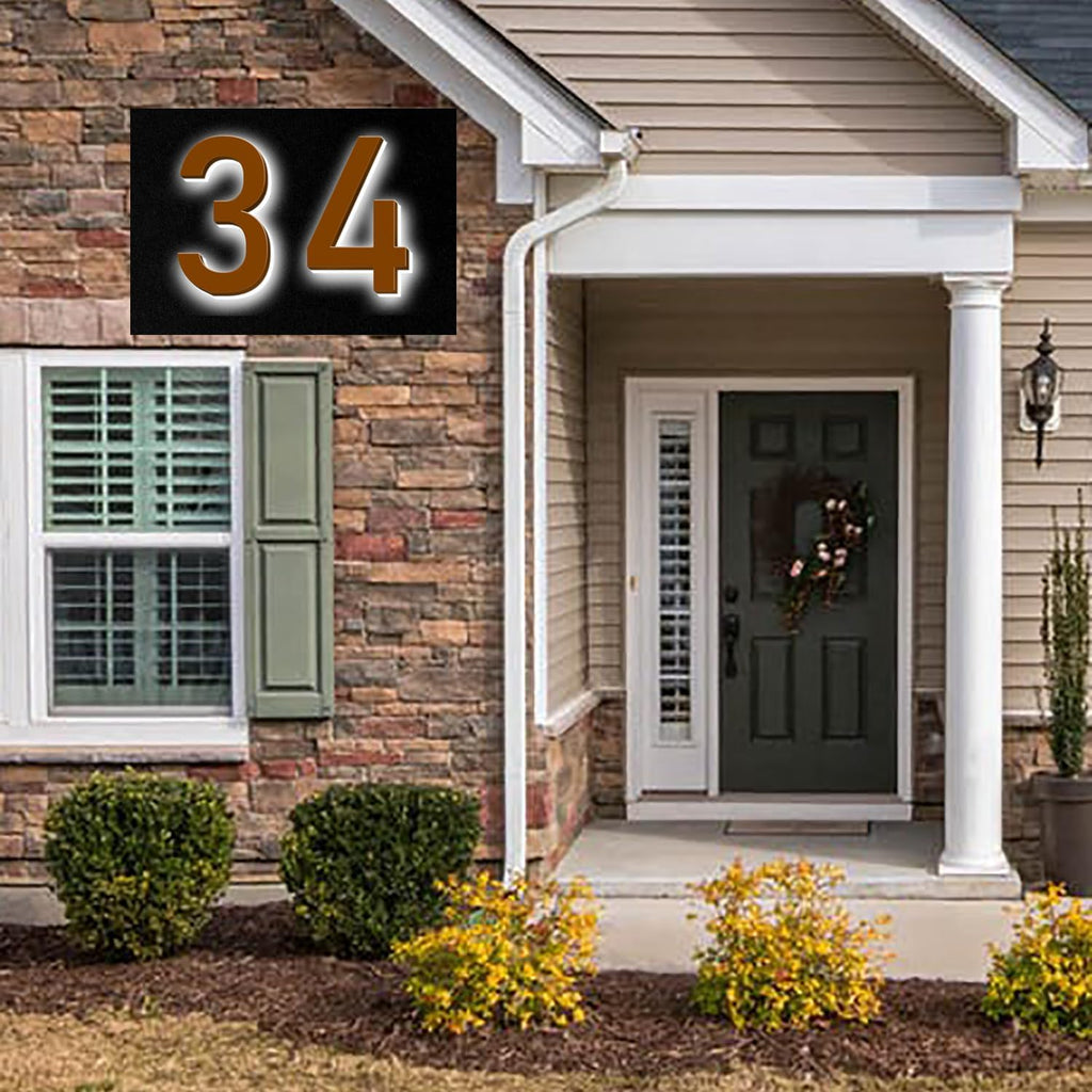 LED House Numbers, Stainless Steel, Backlit Floating LED Illuminated Home Address Number, Lighted House Numbers, Metal Modern Address Numbers For Outside,18 Inch/450mm,5