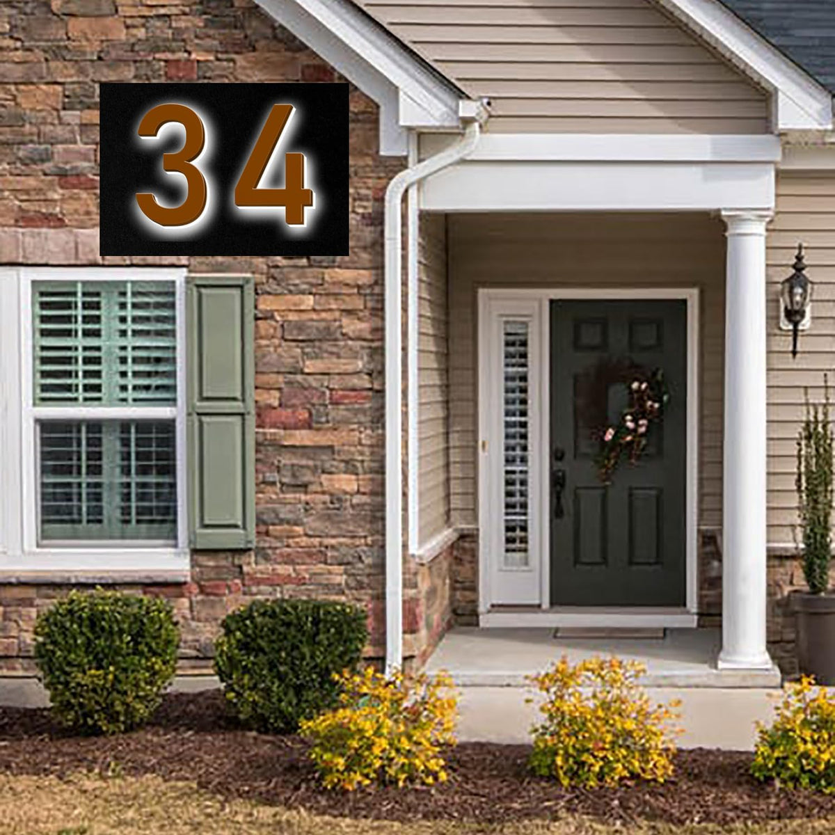 LED House Numbers, Stainless Steel, Backlit Floating LED Illuminated Home Address Number, Lighted House Numbers, Metal Modern Address Numbers For Outside,18 Inch/450mm,5