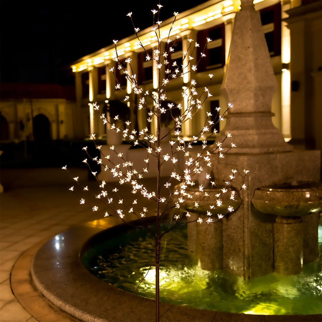 TYBEEU 4ft 5ft 6ft Lighted Cherry Blossom Tree Set, Total 568 Warm White LED (144/184/240), Each Tree Works Independently, Dimmable, Indoor Outdoor Home Garden Christmas Wedding Holiday Decor