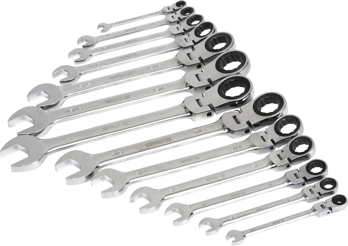 Klutch Flex Ratchet Wrench Set - 13-Pc SAE, 1/4in.-1in.