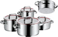 WMF 760056380 Function 4 Cookware Set with Steamer Insert, Stainless Steel, Transparent, 20 cm, 5 Units