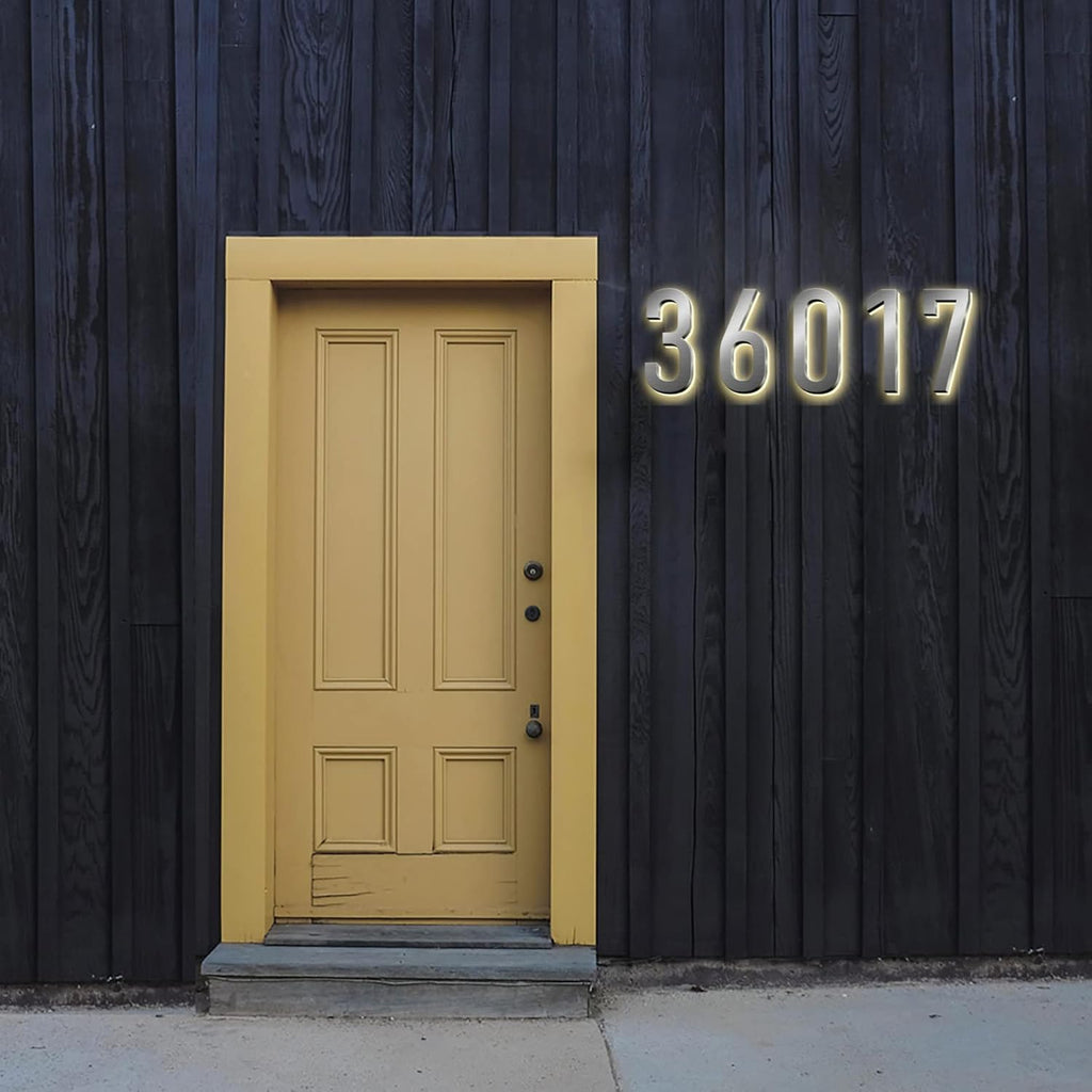 Illuminated LED House Numbers 50cm Stainless Steel Backlit LED Illuminated Home Address Number Lighted House Numbers Modern Address Numbers,N