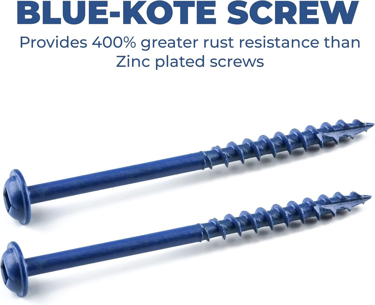 Kreg Blue-Kote Pocket-Hole Screws - SML-C250B-2000 - Weather Resistant Pocket Screws - 2-1/2 Inch - Coarse Thread - Maxi-Loc Head - Outdoor - 2000 Count