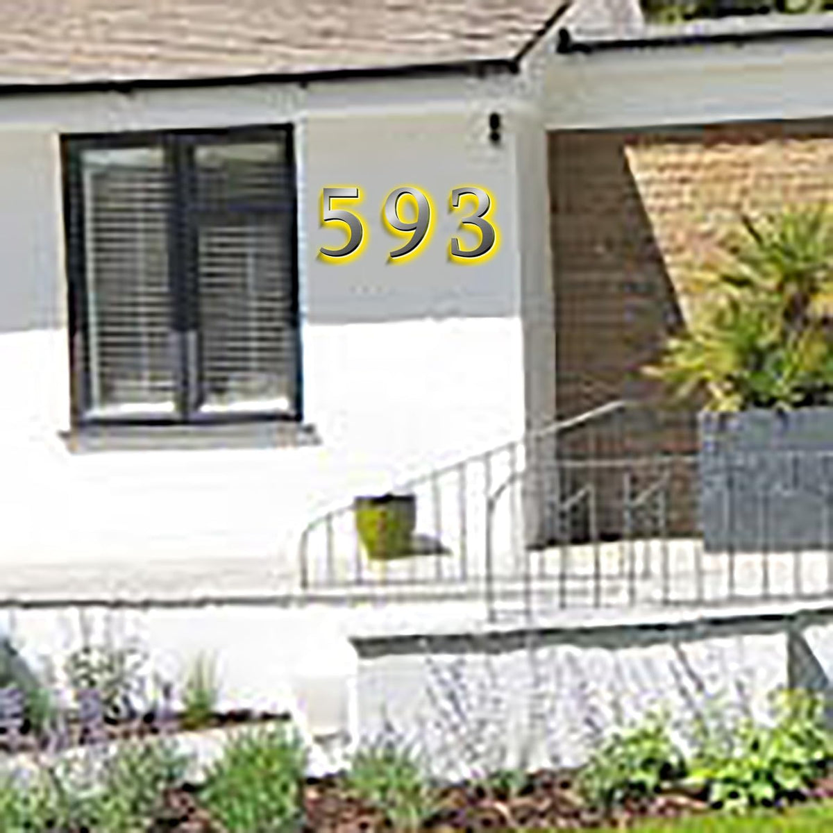 Illuminated LED House Numbers 20', Modern Upscale Look, Backlit LED Illuminated Home Address Number, Stainless Steel Hand-Polished For Lighted House Address Signs,I