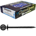 8 x 2 Black Round Truss Head Multipurpose Exterior Coated Modified Cabinet Wood Screw - 5 Pounds Case - 5625 Screws
