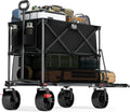 TIMBER RIDGE 400L Large Capacity Folding Double Decker Wagon with Brakes, 54' Extra Long Extender Wagon Cart, 450lbs Heavy Duty Collapsible Cart, All-Terrain Big Wheels for Camping, Sports, Shopping